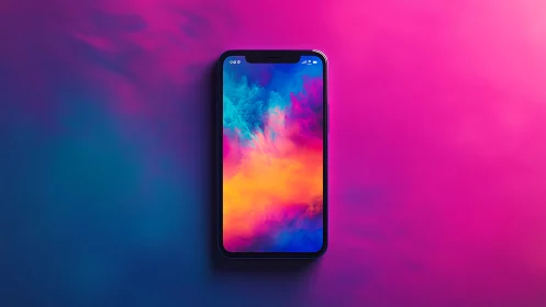 Vibrant Mobile Device Glows With Mesmerizing Color Gradients