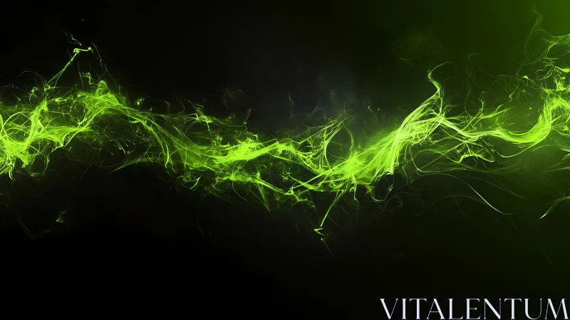 Green luminescent filament forms a central horizontal band