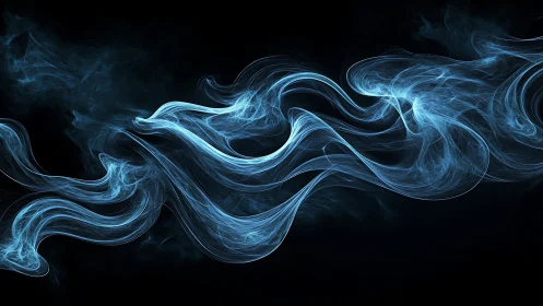 Gentle blue wisps of light drift softly across deep shadow