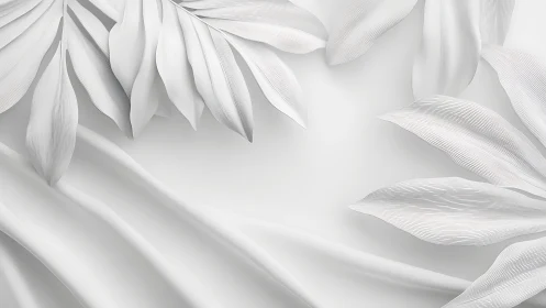 Soft white leaves drifting over gentle flowing folds.