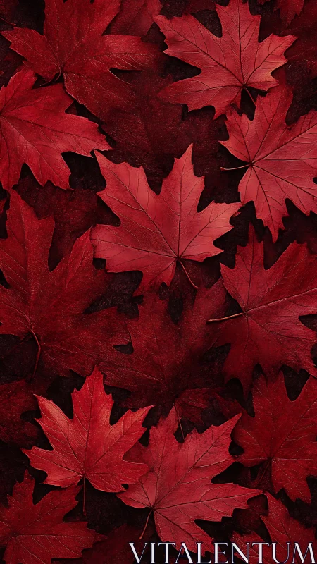 Red maple leaves forming dense overlapping pattern.