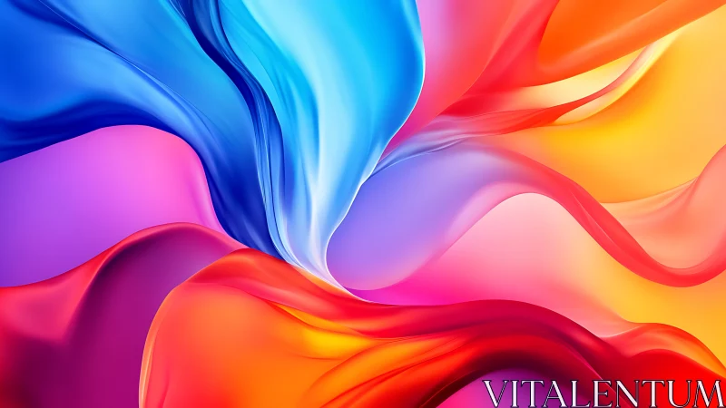 Flowing neon ribbons swirl in a luminous abstract burst