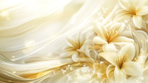 Luminous Garden Dreams in Gold and Cream.