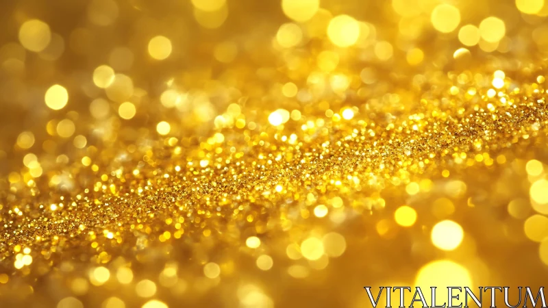 Shimmering Gold Glitter Close-Up With Soft Bokeh Effect.