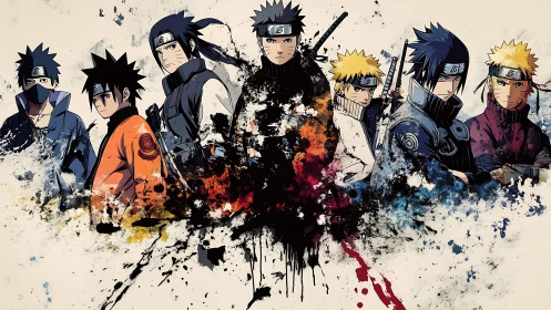 Ink-splashed ninja rivals united in a storm of color.