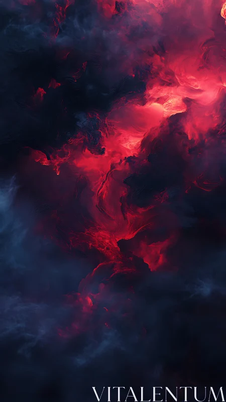 Crimson nebula clouds swirling through midnight shadow.