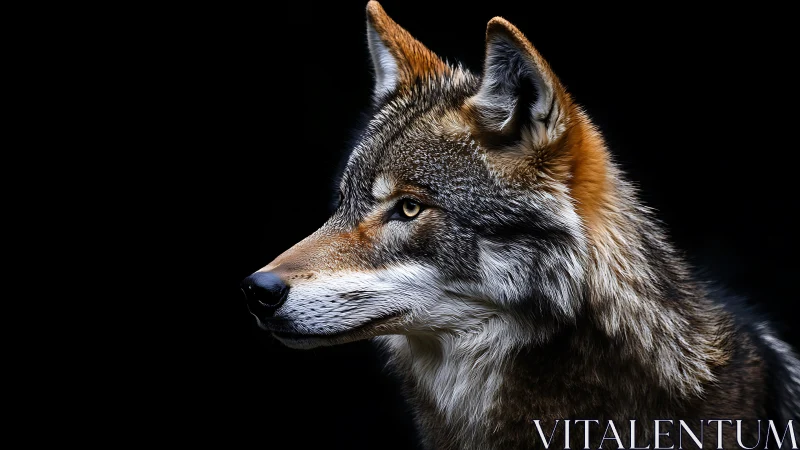 Lone wolf in soft light, sharing a quiet, watchful moment.