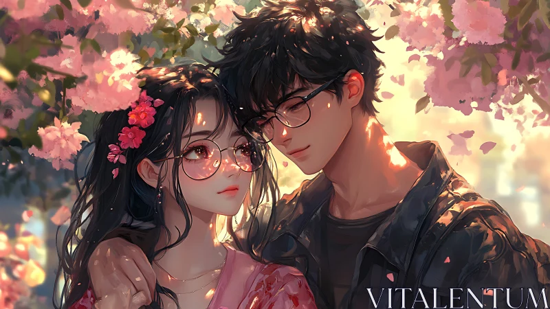 Tender spring romance unfolds beneath soft cherry blossoms