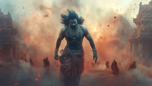 Storm-walk through temple fire and swirling ancient dust.