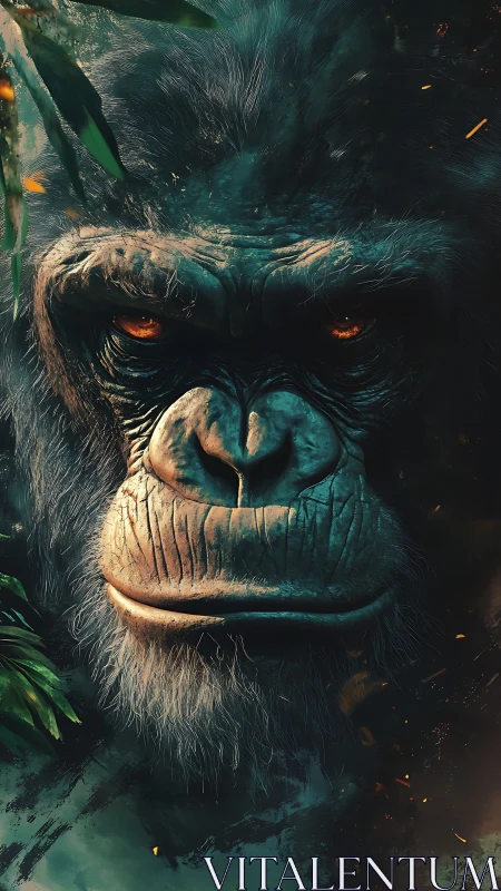 Powerful gorilla gaze welcomes viewers into wild jungle