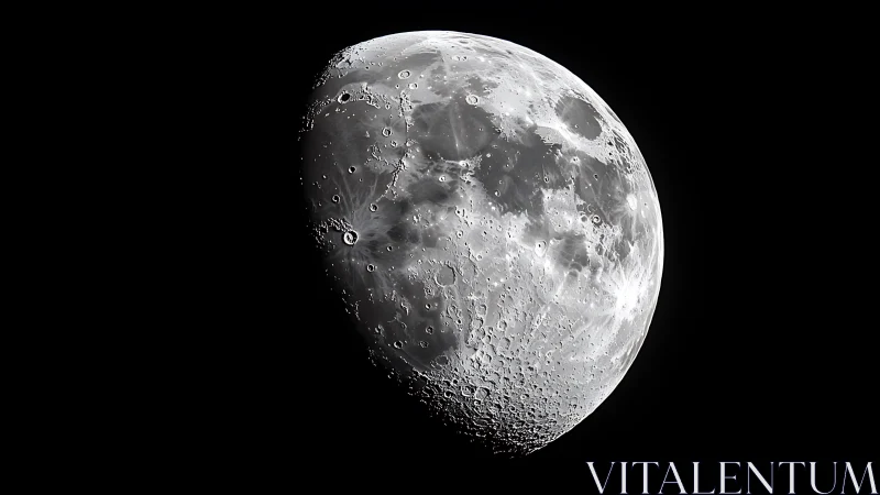 Silver crescent titan draped in shadow and cratered light.