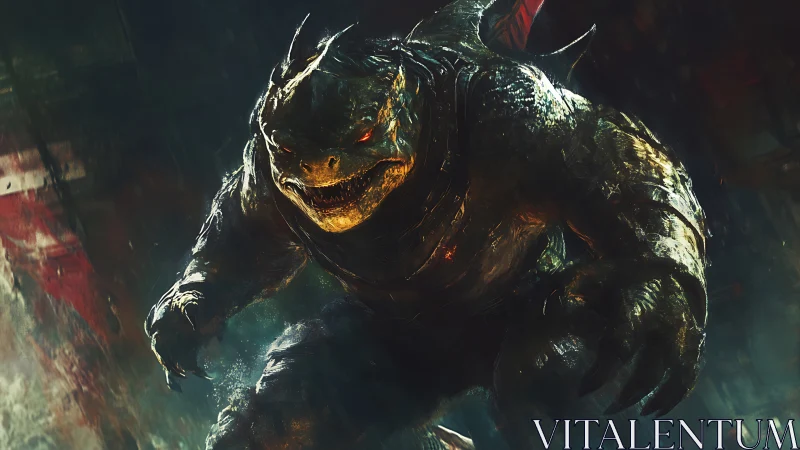 Urban leviathan lunges through stormlit neon ruins. Period.