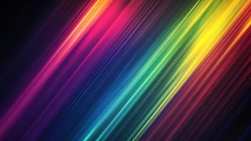 Diagonal neon spectrum streaks across deep digital void.