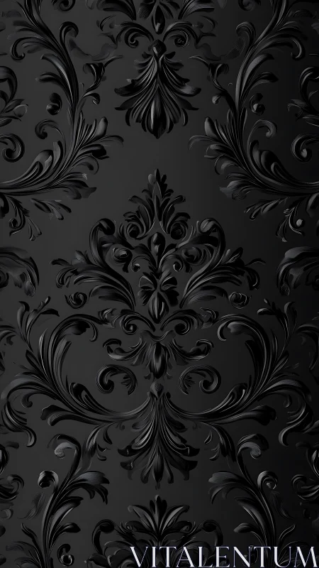 Ornate obsidian flourishes in baroque shadowed symmetry.