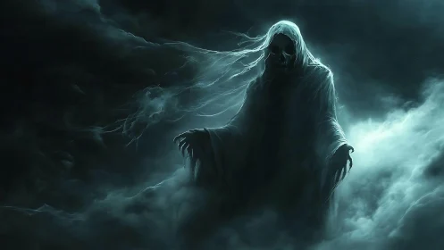 Spectral wraith emerges from turbulent fog in high-contrast light