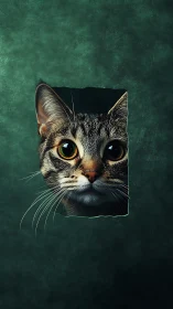 The Geometric Feline Stare: A Tabby's Portal into Your Soul.