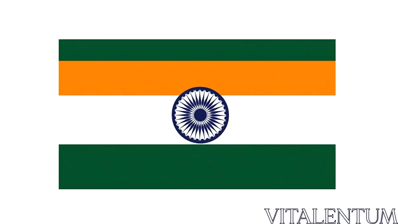 Tricolour flag layout with central Ashoka Chakra emblem geometry.