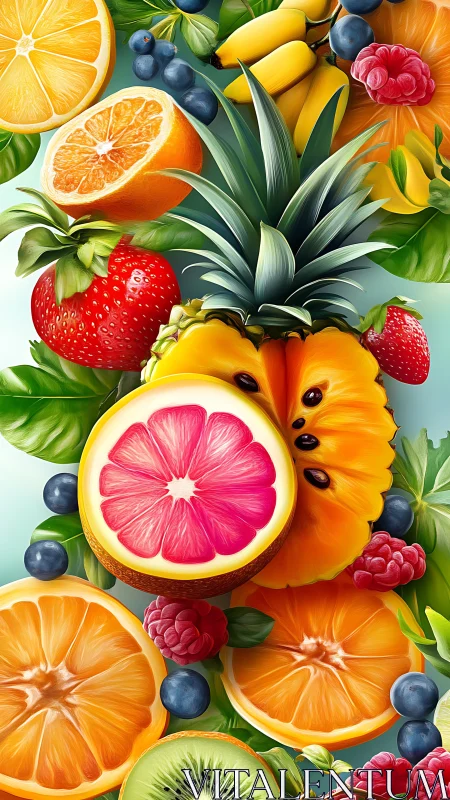 Digital illustration shows layered arrangement of sliced fruit