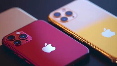 Bold colorful smartphones glow with sleek modern style