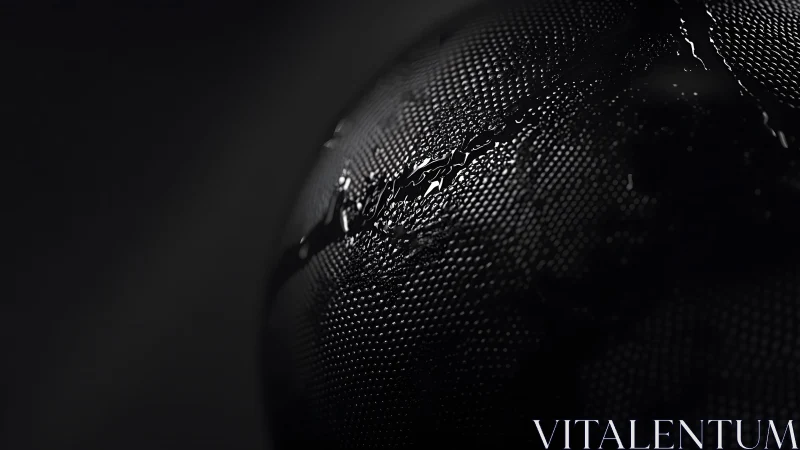 Close-up of wet basketball in dramatic low-key lighting style.