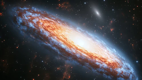 Spiraling stellar galaxy rendered in luminous cosmic detail.