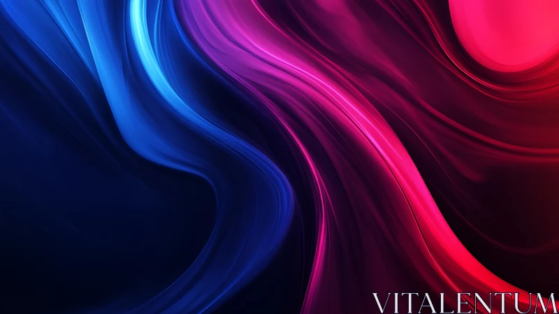 Glowing blue and pink waves flowing in soothing harmony.