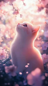 Whiskers and Blossoms: A Cat's Dreamy Garden.