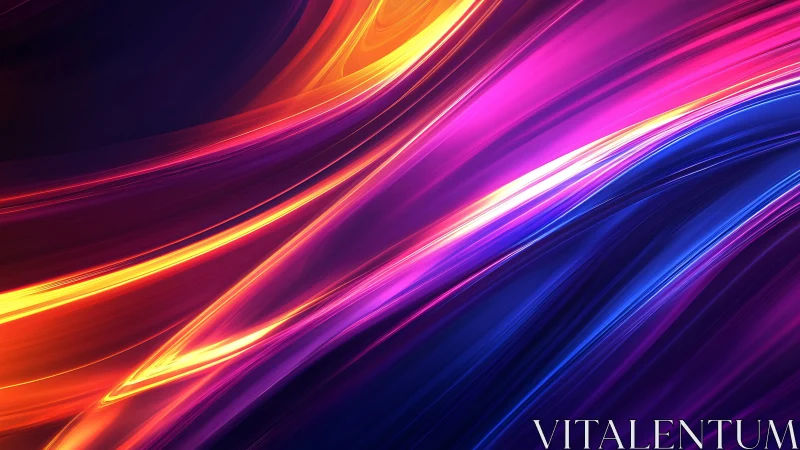 Vivid neon light trails in flowing abstract motion.