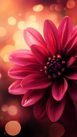 Photorealistic macro floral portrait with bokeh illumination.