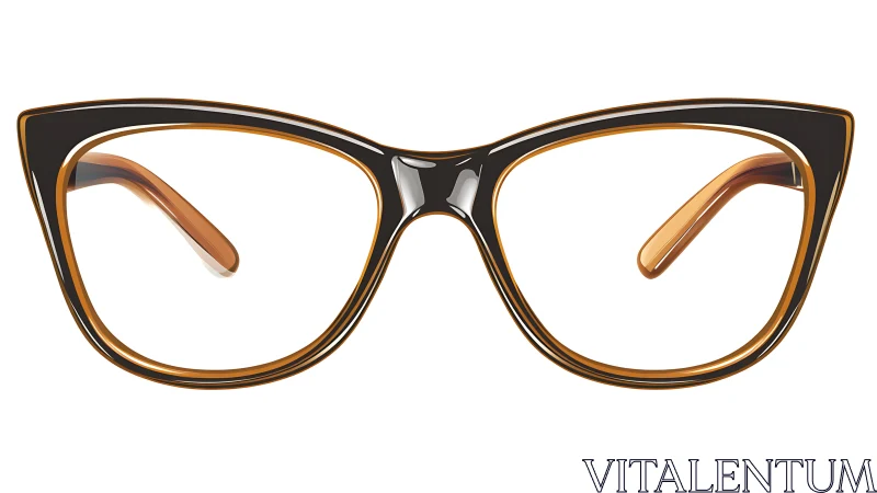 Glossy black and amber acetate cat eye optical eyeglass frame