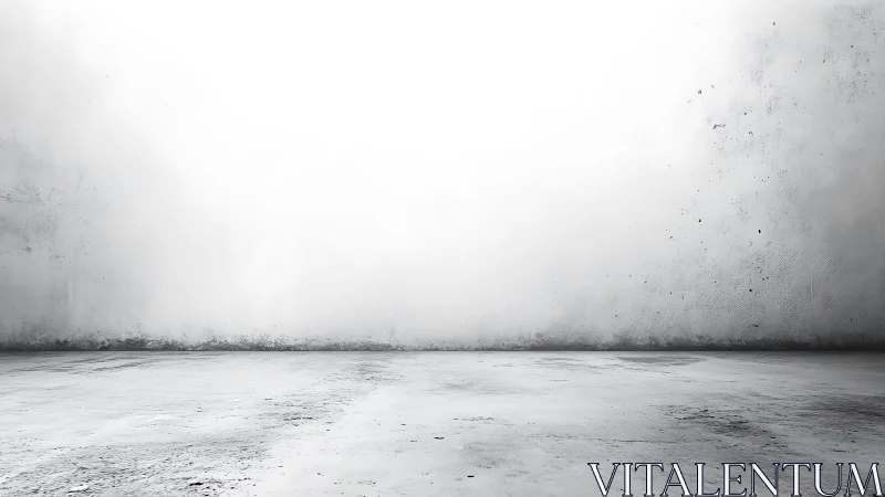 Concrete floor meets diffuse white wall in empty interior