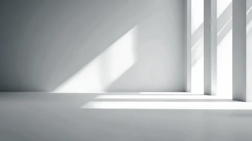 Sunlit vertical columns cast sharp shadows across floor