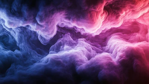 Nebulous stormscape in electric magenta and deep indigo clouds.
