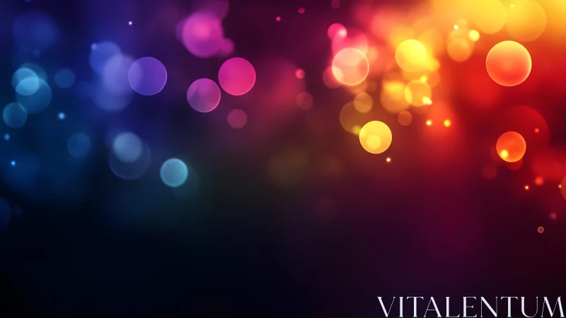 Vibrant bokeh lights in abstract gradient background design.
