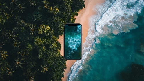 Aerial Smartphone Composition Integrated into Coastal Landscape Matrix with Bipartite Environmental 