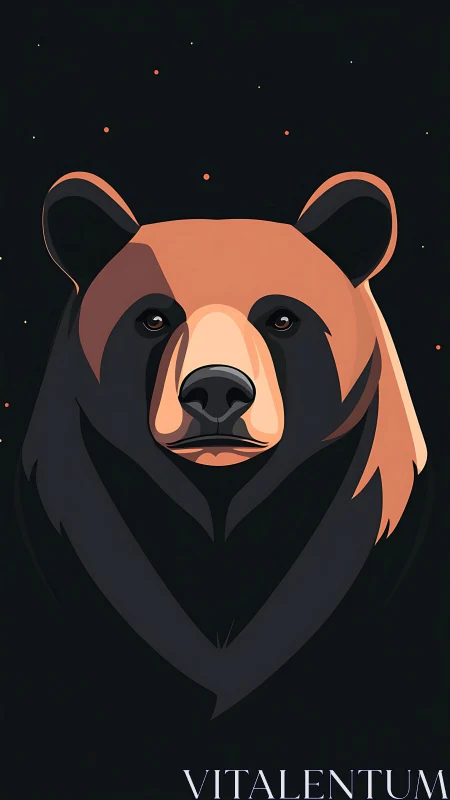 Bear head illustration uses flat vector shapes and gradients