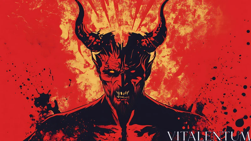 Infernal monarch crowned in splatter and wildfire red.