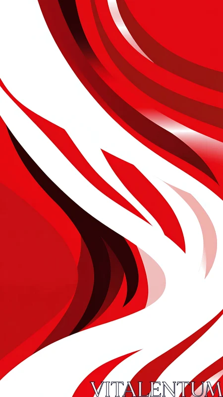 Red and white curved abstract vector background design.