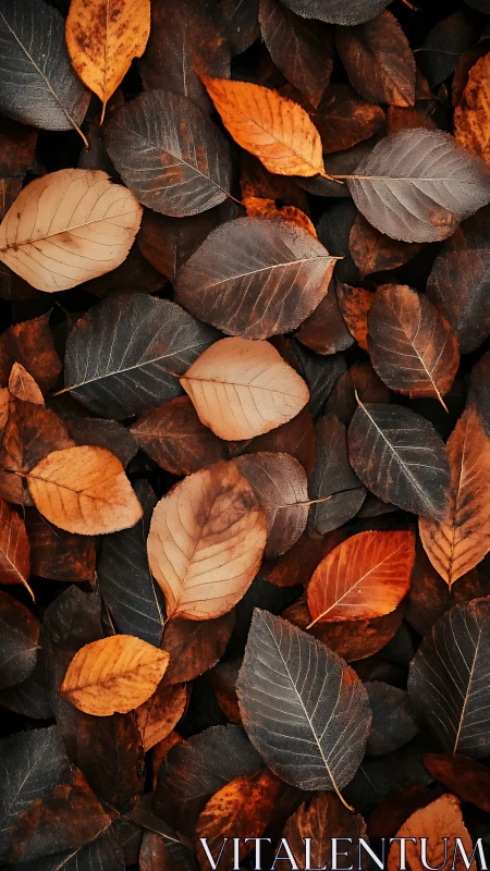 Textured autumn foliage pattern with warm tonal layering.