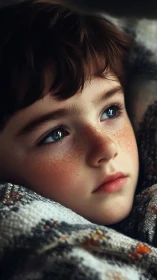 Freckled daydream voyager wrapped in woven quietude.