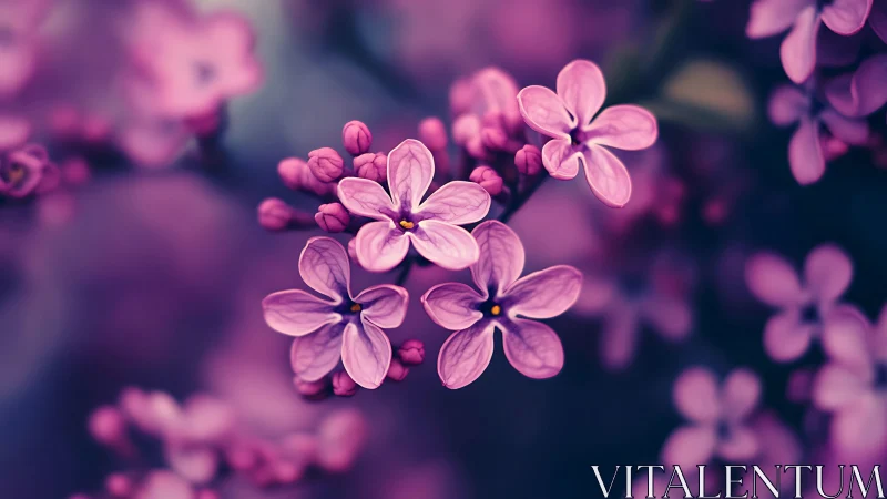 Pink Lilac Flowers in Selective Focus Botanical Study