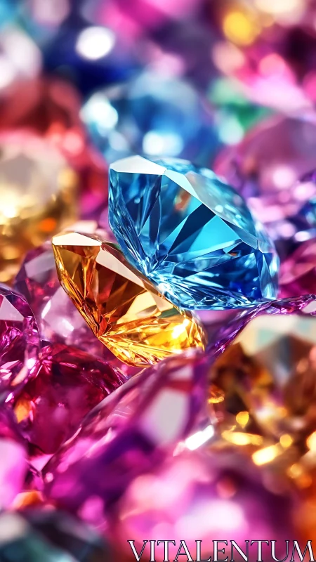 Colorful gemstones sparkling in a joyful rainbow glow.