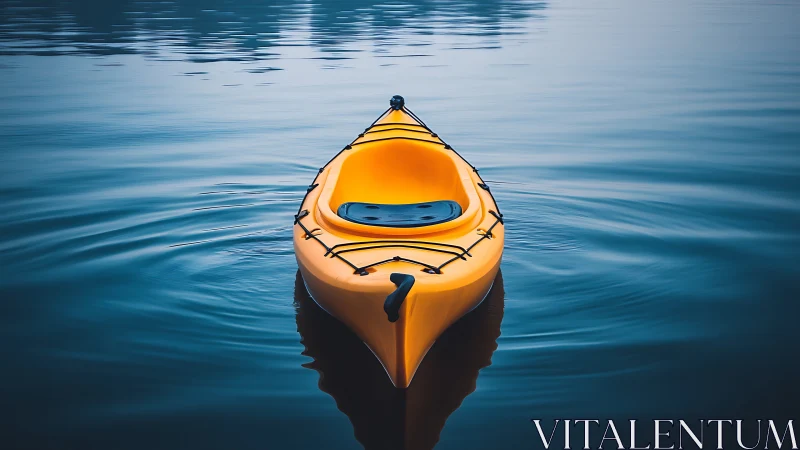 Sunny yellow kayak inviting quiet moments on calm water.