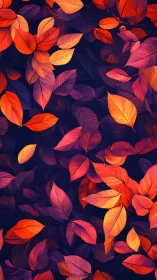 Vibrant digital autumn foliage forms layered chromatic tapestry