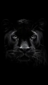 Black Panther Portrait with Piercing Eyes