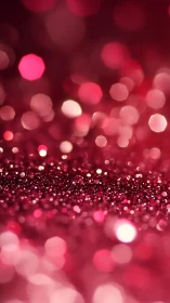 Crimson bokeh galaxy where glitter drifts like stardust.