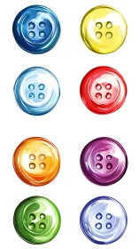 Nine glossy four-hole buttons are arranged in a grid layout