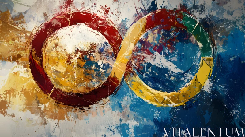 Abstract Infinity Symbol in Vivid Colors, Modern Brushstroke Art.