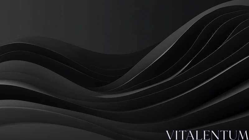 Curved graphite ribbons forming minimalist dark wavescape.