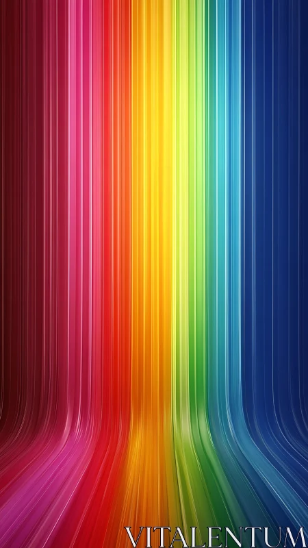 Vertical spectrum bands forming a flowing rainbow field.